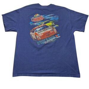 Vintage Nascar 2005 Daytona 500 Men's T-Shirt XL Blue Short Sleeve Double Side